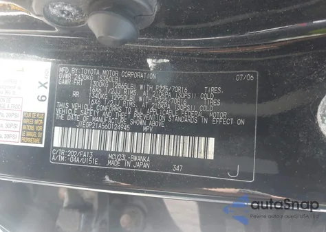 2006 Toyota Highlander V6 from USA, damaged, VIN JTEGP21A560124945